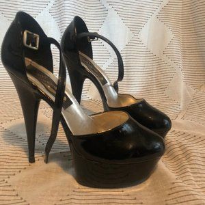Black Patent Leather Pleaser Heels